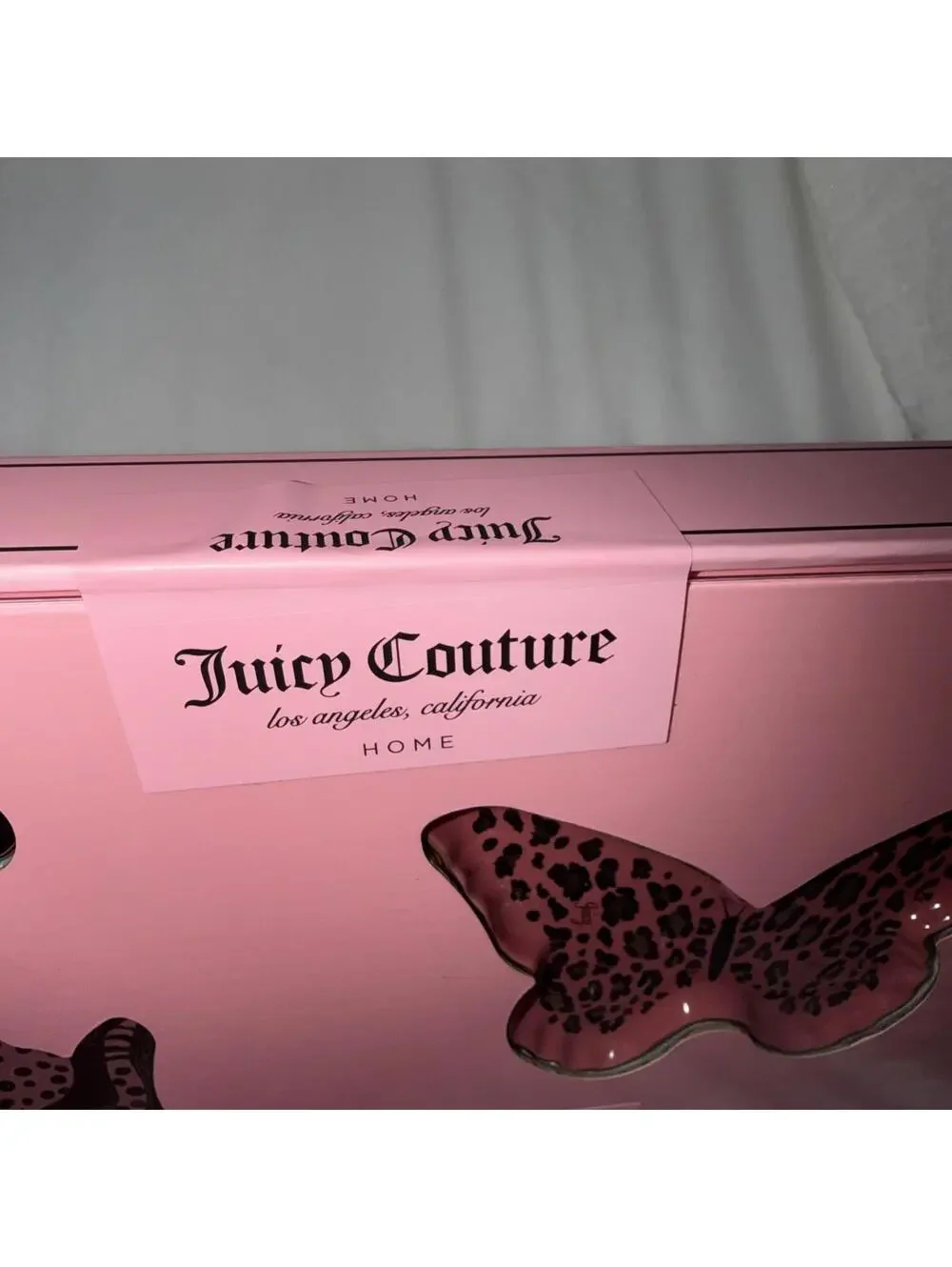JUICY COUTURE SET OF 2 CERAMIC TRINKET TRAY Leopard butterfly/ tiger
